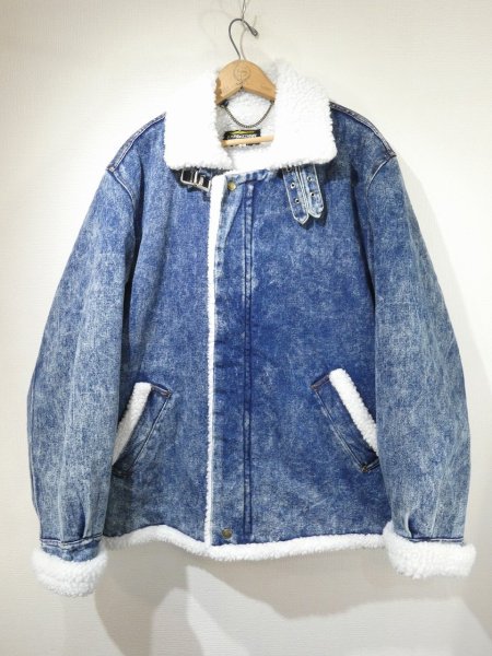 画像1: 80s EXPRESSIONS B-3 TYPE DENIM BOA JACKET (1)