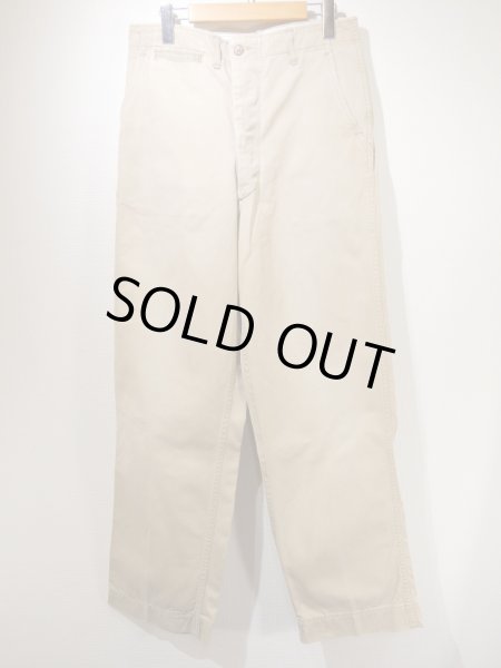 画像1: 50s US ARMY M-45 COTTON KHAKI CHINO TROUSERS PANTS TWO TONE (1)