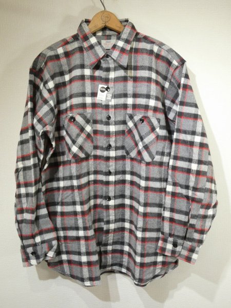 画像1: 60s Sears COTTON FLANNEL WORK SHIRT DEAD STOCK (1)