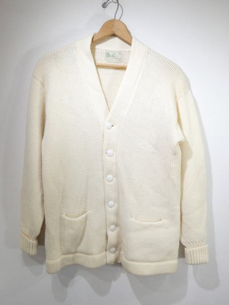 画像1: 60s Lanza WHITE LOW GAUGE WOOL CARDIGAN (1)