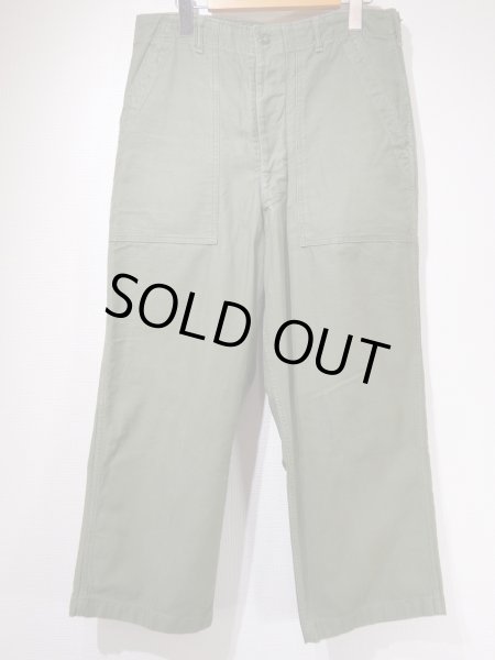 画像1: 60s '62 US ARMY OG-107 COTTON SATEEN UTILITY TROUSERS BAKER PANTS 1st LATE TYPE (1)