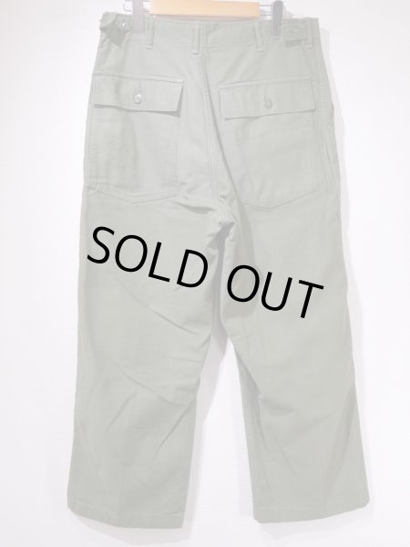画像2: 60s '62 US ARMY OG-107 COTTON SATEEN UTILITY TROUSERS BAKER PANTS 1st LATE TYPE (2)
