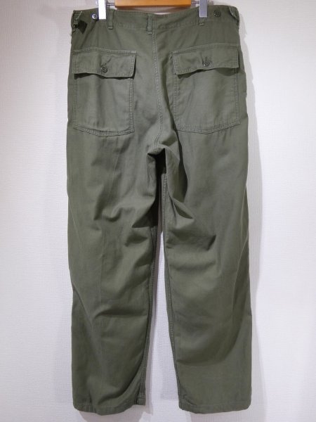 画像2: 60s '64 US ARMY OG-107 COTTON SATEEN UTILITY BAKER PANTS TWO TONE (2)
