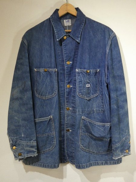 画像1: 50s Lee 91-J DENIM CHORE JACKET COVERALL  (1)