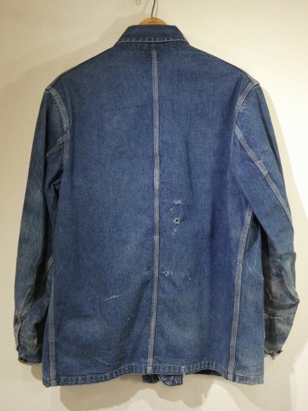 画像2: 50s Lee 91-J DENIM CHORE JACKET COVERALL  (2)