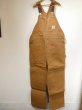 画像1: 80s Carhartt DOUBLE KNEE BROWN DUCK OVERALL DEAD STOCK ONE WASH MADE IN USA (1)