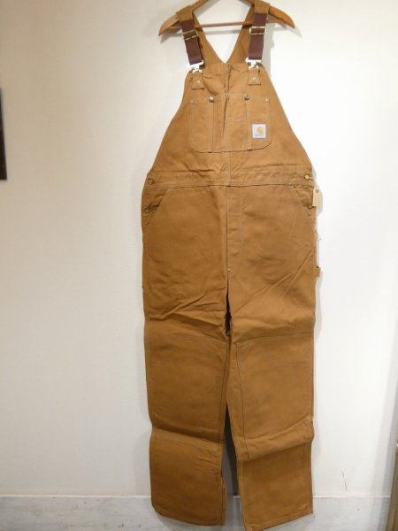 画像1: 80s Carhartt DOUBLE KNEE BROWN DUCK OVERALL DEAD STOCK ONE WASH MADE IN USA (1)
