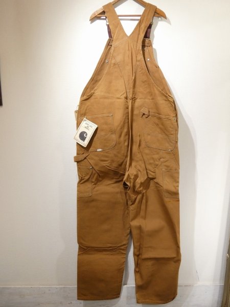 画像2: 80s Carhartt DOUBLE KNEE BROWN DUCK OVERALL DEAD STOCK ONE WASH MADE IN USA (2)
