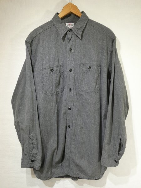 画像1: 50s King Kole SALT&PAPER BLACK CHAMBRAY SHIRT (2) (1)
