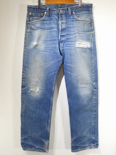 画像1: 90s Levi's 501 DENIM PANTS DISTRESSED & HUGE MADE IN USA (2) (1)