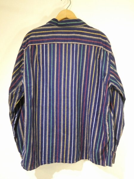 画像2: 50s Avon's MULTI STRIPE PRINT FLANNEL OPEN COLLAR SHIRT  (2)