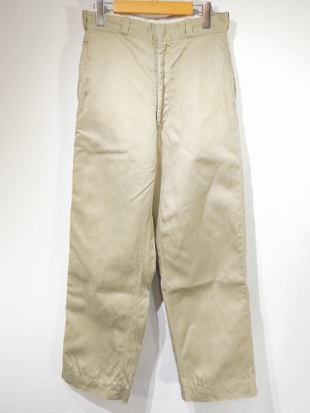 画像1: 60s US ARMY COTTON UNIFORM TWILL CHINO TROUSERS PANTS  (1)
