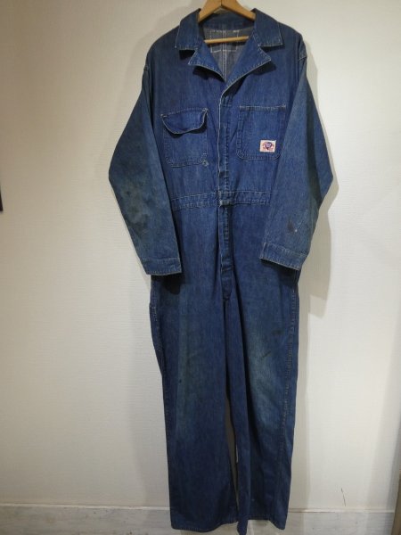 画像1: 50s BLUE TOP DENIM COVERALL ALL IN ONE (1)