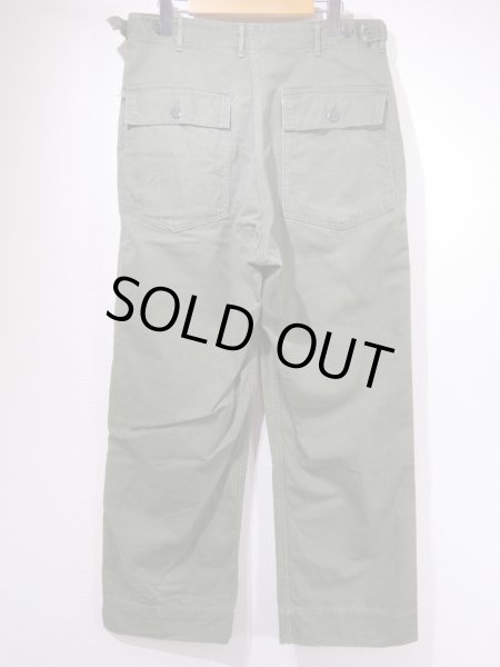 画像2: 60s '61 US ARMY OG-107 COTTON SATEEN UTILITY TROUSERS BAKER PANTS 1st LATE TYPE (2)