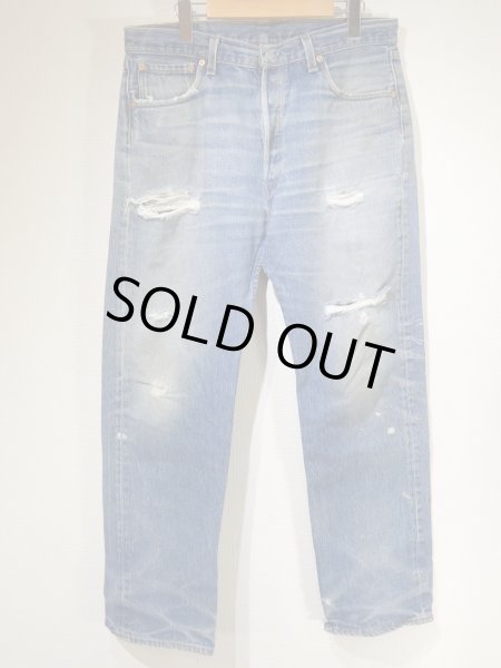 画像1: 90s Levi's 501 DENIM PANTS DISTRESSED & HUGE MADE IN USA (3) (1)