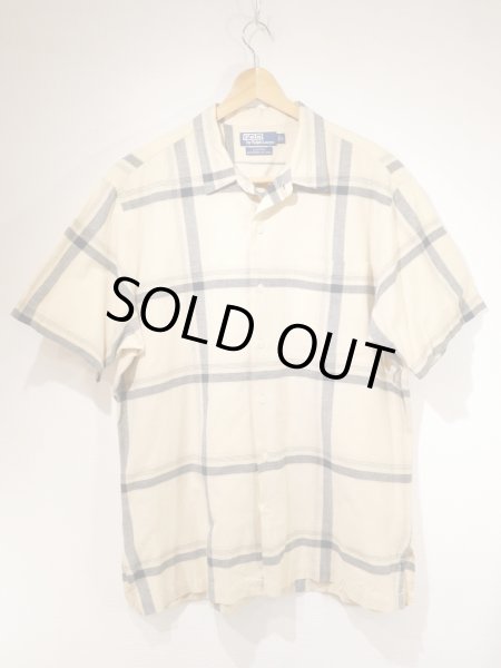 画像1: 90s Polo Ralph Lauren CLAYTON COTTON×LINEN PLAID S/S SHIRT  (1)