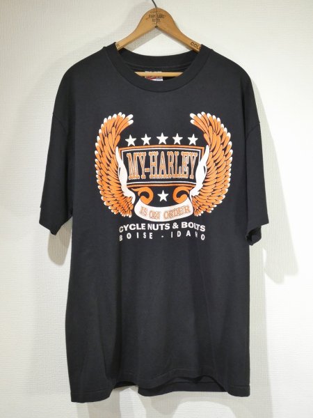画像1: 90s Hanes HARLEY DAVIDSON DEALER PRINT T-SHIRT (1)