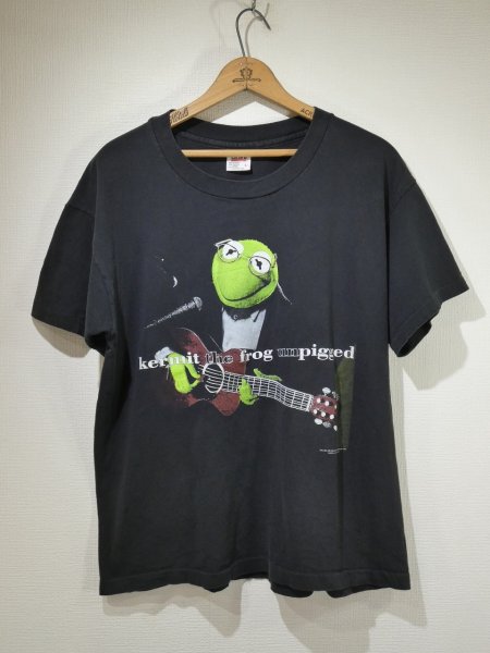 画像1: 90s anvil Kermit the frog unpigged ERIC CLAPTON PARODY T-SHIRT (1)