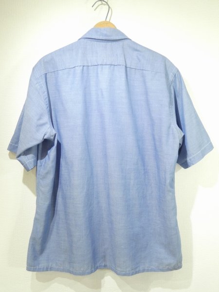 画像2: 70s Jordan Marsh by Hathaway CHAMBRAY OPEN COLLAR S/S SHIRT (2)