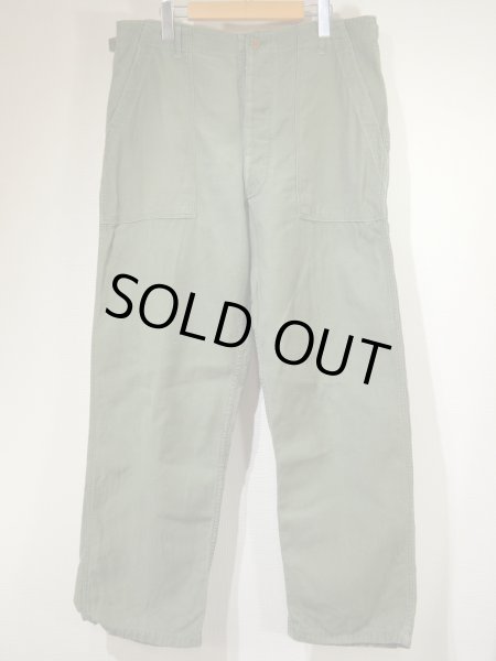 画像1: 50s US ARMY OG-107 COTTON SATEEN UTILITY TROUSERS BAKER PANTS 1st (1)