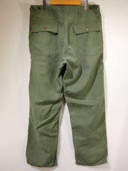 画像2: 50s US ARMY OG-107 COTTON SATEEN UTILITY TROUSERS BAKER PANTS 1st (2)