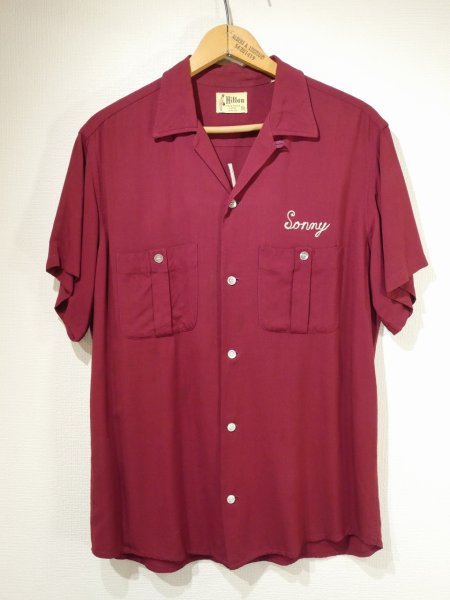 画像2: 60s Hilton RAYON BOWLING SHIRT  (2)
