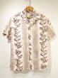 画像1: 60s Harris & Frank ALL OVER BORDER PATTERN COTTON HAWAIIAN SHIRT (1)