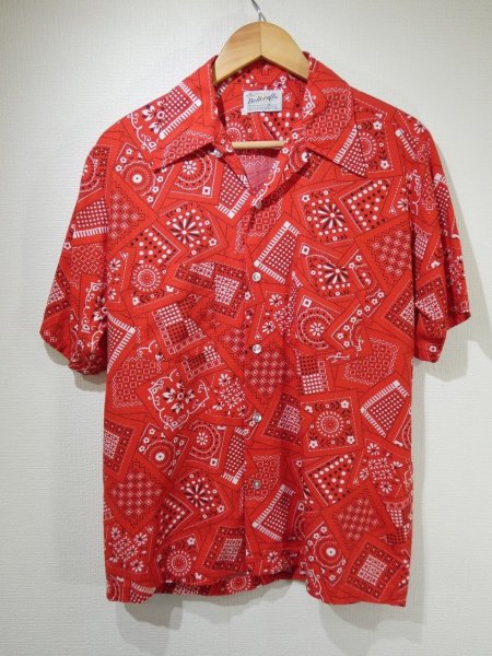画像1: 70s Bellcraft BANDANA  ALL OVER PATTERN S/S SHIRT (1)