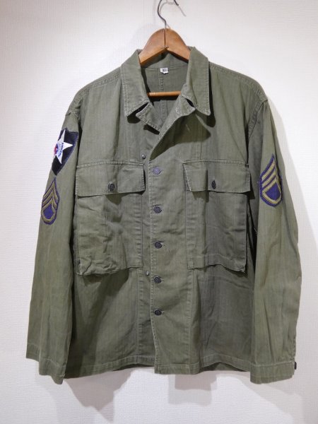 画像1: 40s US ARMY M-43 HBT UTILITY JACKET with PATCH (1)