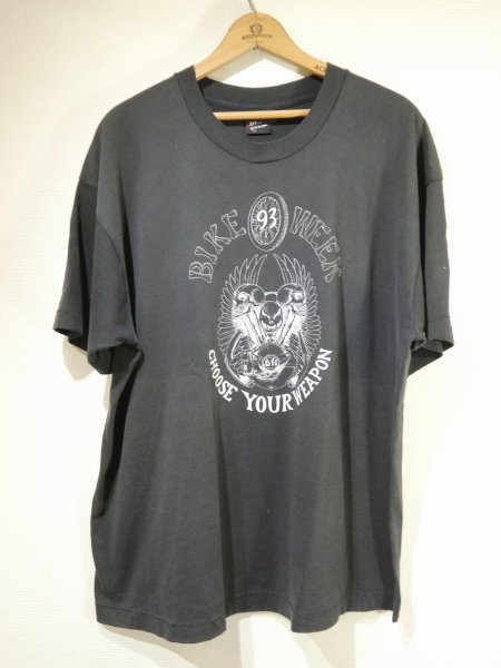 画像1: 90s FRUIT OF THE LOOM HARLEY DAVIDSON SKULL BIKE WEEK T-SHIRT (1)