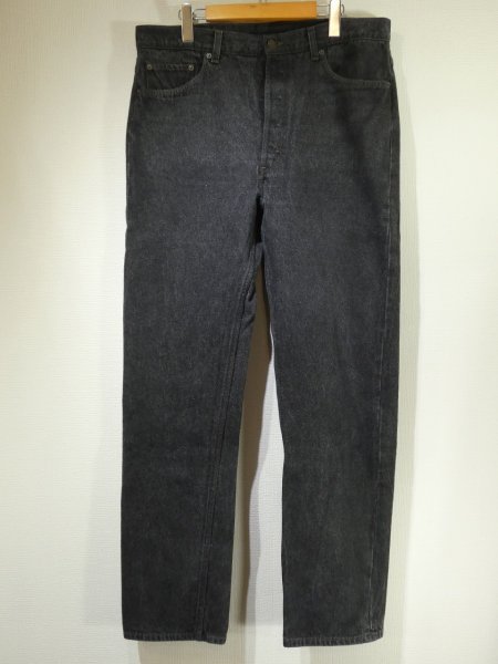 画像1: 90s Levi's 501- 0658 YARN DYED BLACK DENIM PANTS W38L34 MADE IN USA (1)
