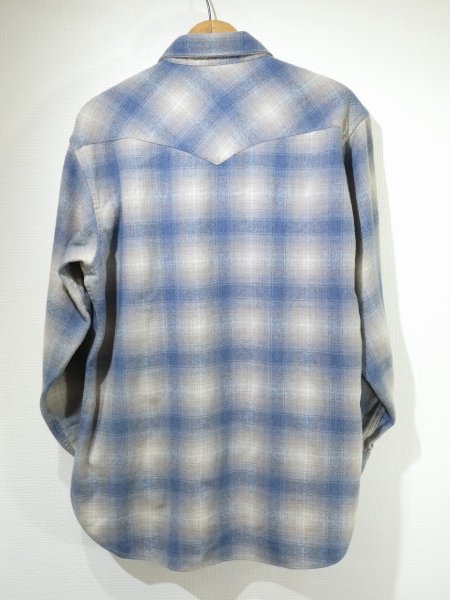 画像2: 70s Pendleton OMBRE SHADOW CHECK WOOL WESTERN SHIRT MADE IN USA (2)