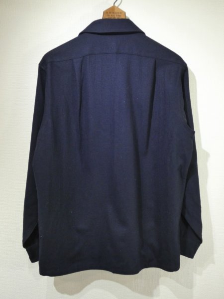 画像2: 70s Pendleton US NAVY WOOL BOARD SHIRT with SUBMARINE EMBROIDERY DEAD STOCK (2)