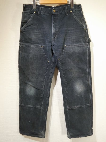 画像1: 10s Carhartt DOUBLE KNEE BLACK DUCK PAINTER WORK PANTS GOOD FADE (1)