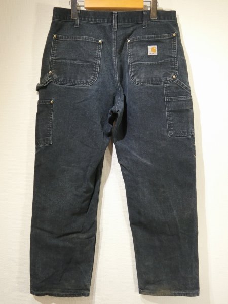 画像2: 10s Carhartt DOUBLE KNEE BLACK DUCK PAINTER WORK PANTS GOOD FADE (2)
