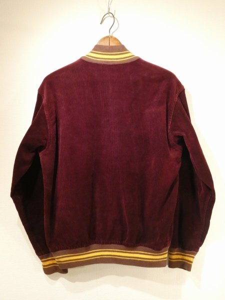 画像2: 40s 50s UNKNOWN CORDUROY BUTTON STADIUM JACKET (2)