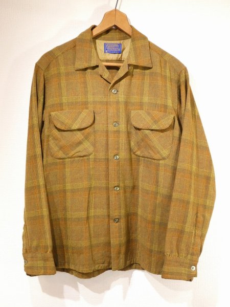 画像1: 60s Pendleton WARM COLORS PLAID BOARD SHIRT (1)