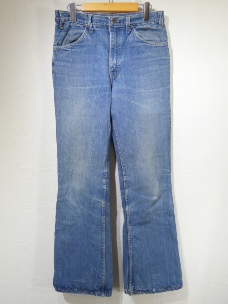 画像1: 70s UNKNOWN FLARE BOOTS CUT DENIM PANTS (1)