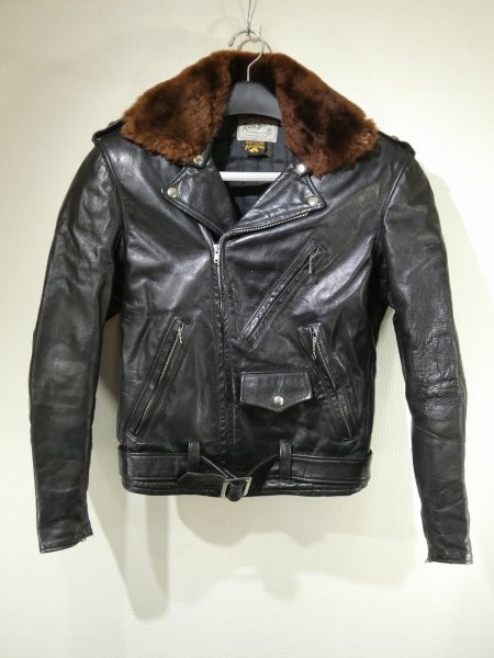 画像1: 50s Rich Sher HORSE HIDE DOUBLE RIDERS MOTOCYCLE JACKET (1)