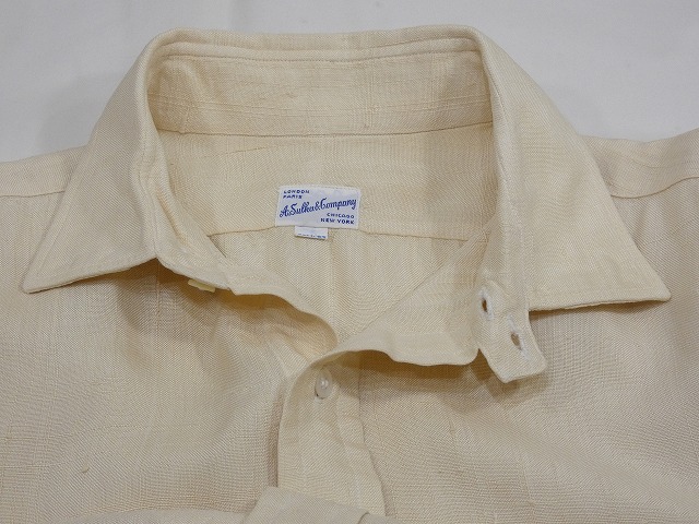 60's A.Sulka & Company BESPOKE SILK SHIRT with CHIN STRAP - RICUR