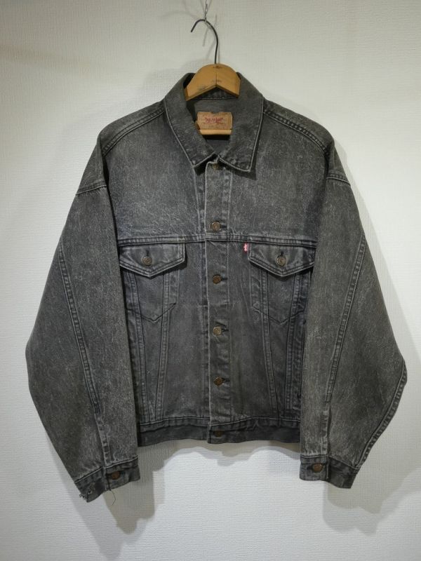 80s Levi's 70507-0253 ACID BLACK DENIM JACKET GJ MADE IN USA - RICUR