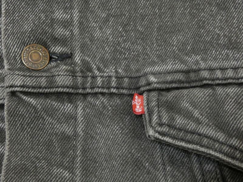 80s Levi's 70507-0253 ACID BLACK DENIM JACKET GJ MADE IN USA - RICUR