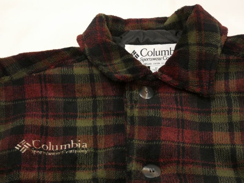 90s Columbia Sportswear Co.PLAID FLEECE JACKET with QUILTING LINER ...