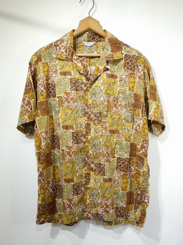 50s Made in California ALL OVER PATTERN COTTON HAWAIIAN