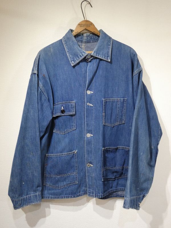 30s Liberty DENIM CHORE JACKET COVERALL with NRA CODE TAG and WESTERN COSTUME TAG