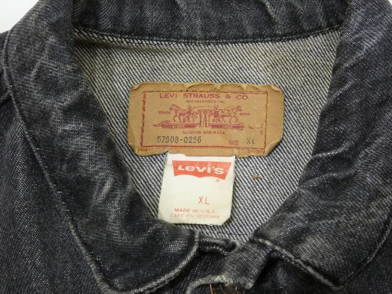 Vintage 80's / 90's Levis 57508-0256 Black / White Acid Wash